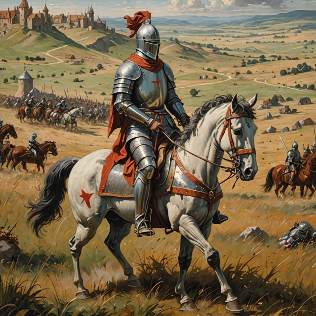 Renaissance Knight on Plains Artwork