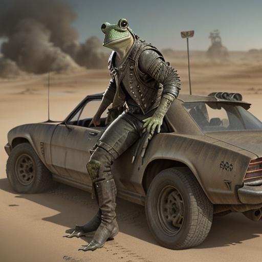 Mad Max as a Frog: An AI Generated Image