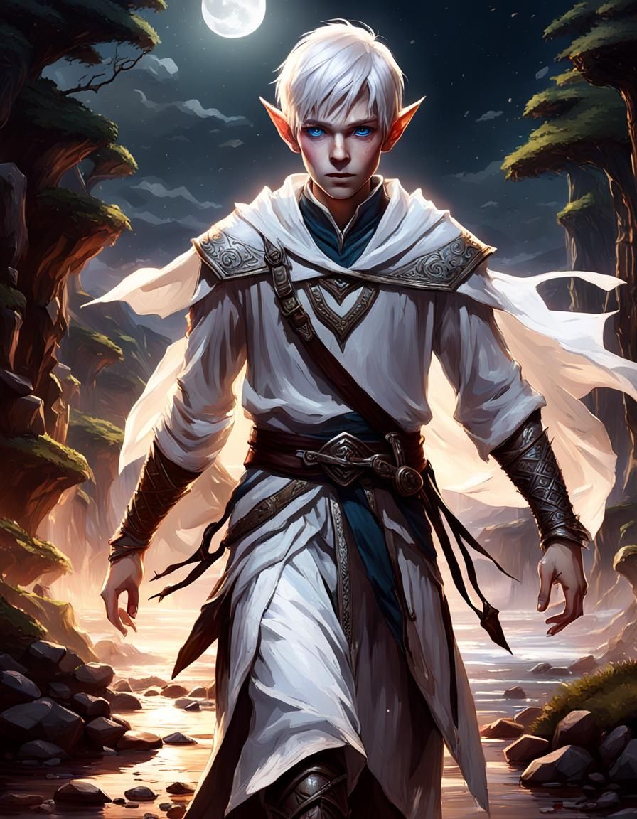 Moon Elf Child: Dark Fantasy Concept Art