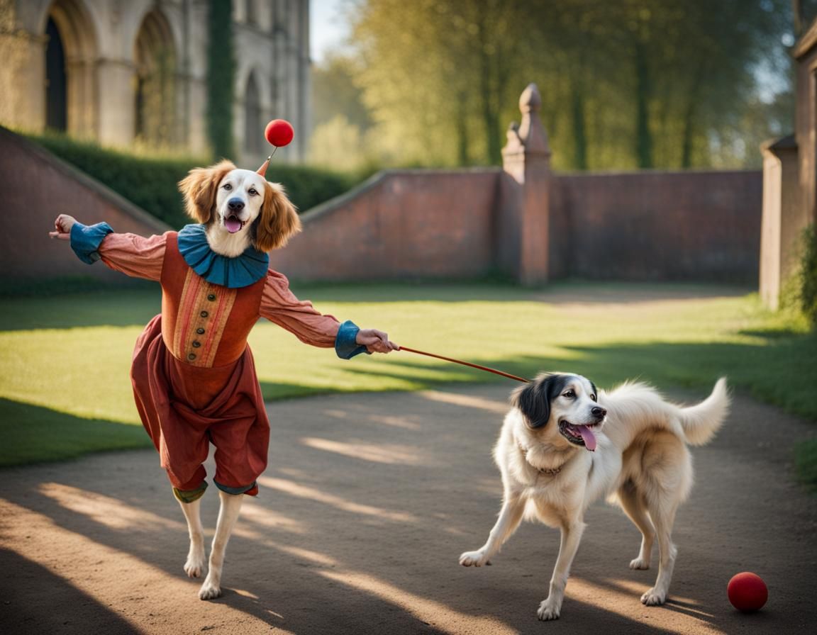 Dog Clowns in the Style of Classical Masters