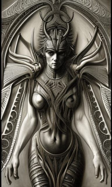 Detailed Egyptian Statue in Hyperrealistic Fantasy Art