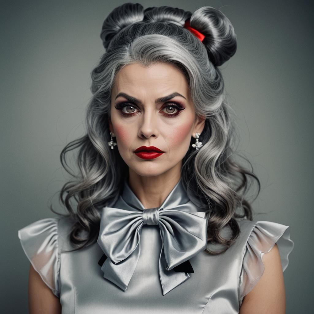 Stunning Woman with Smoky Eyes and Red Lips