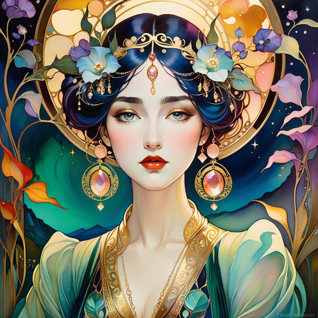 Twilight Fantasy in Cel-Shaded Expressionism