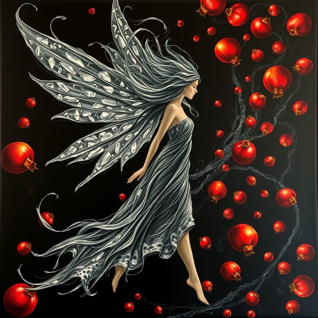 Surreal Fairy with Crystal Wings in Salvador Dali Style