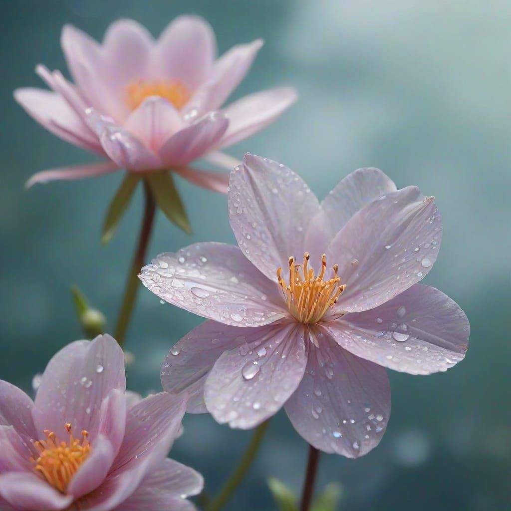 Ethereal Blooms Dancing on Water's Surface