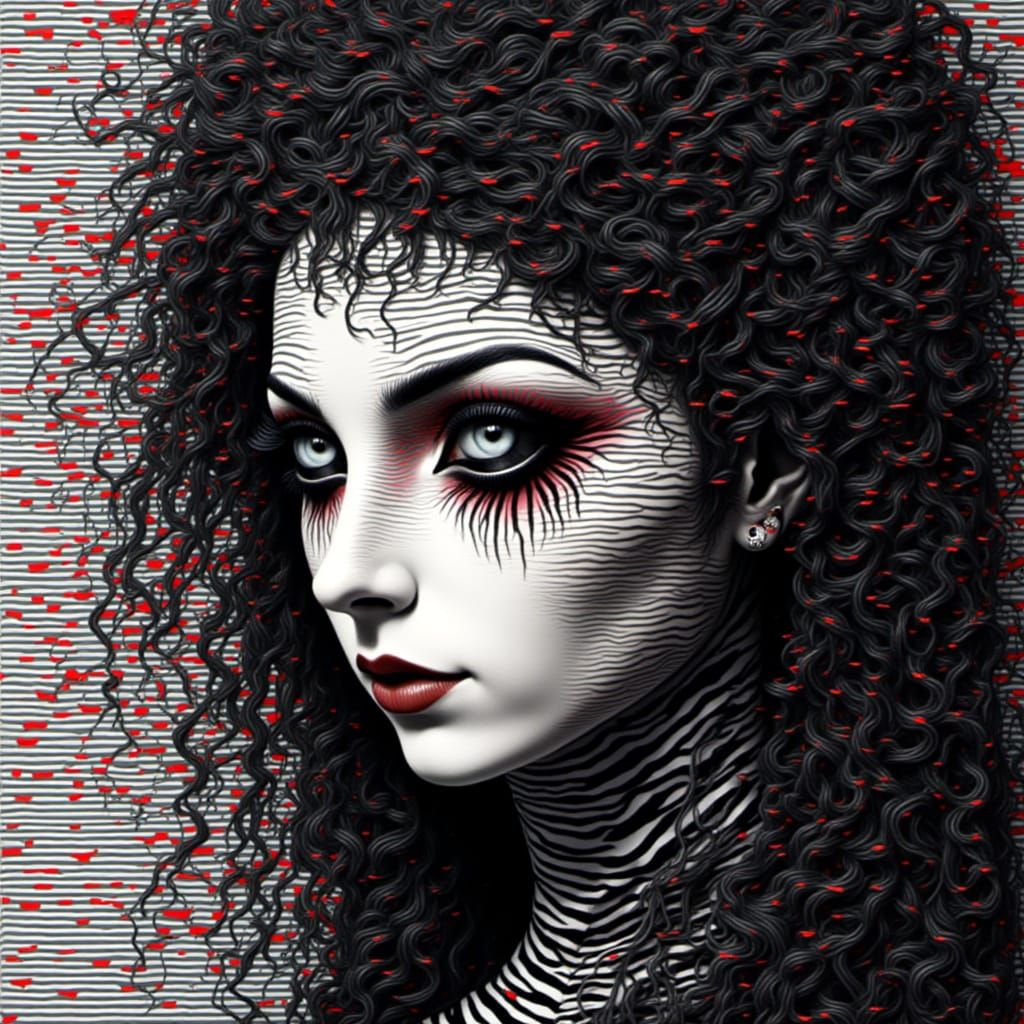 Glitch Portrait in ZebraPunk Style