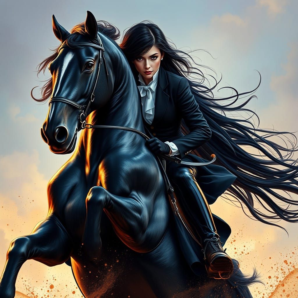 Majestic Rider in Elegant Attire