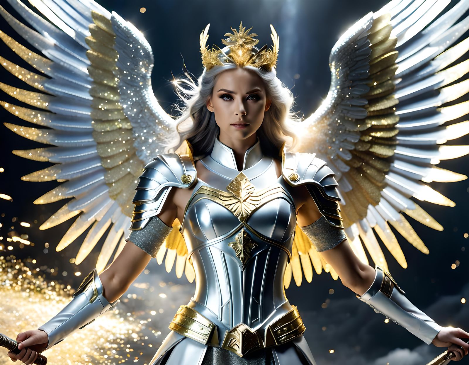 Shimmering Archangel Princess Protecting Heaven in Fantasy S...