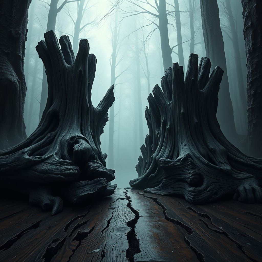 Gnarled Wooden Floor, Devoured by Darkness