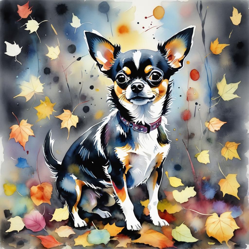 Autumnal Chihuahua in Expressionist Style