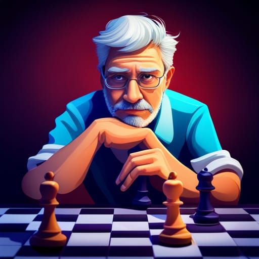 Man Thinking Chess Move: 3D Digital Art