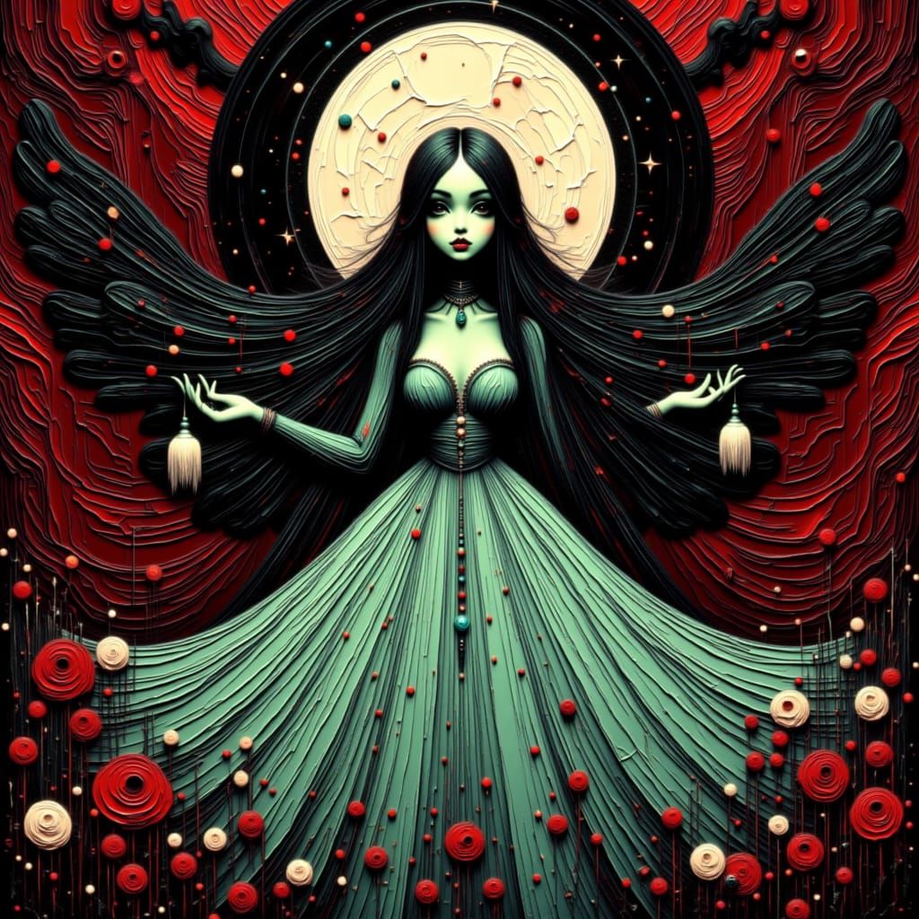 Moon Fairy in Psychedelic Swirls as Fantasy Artwork