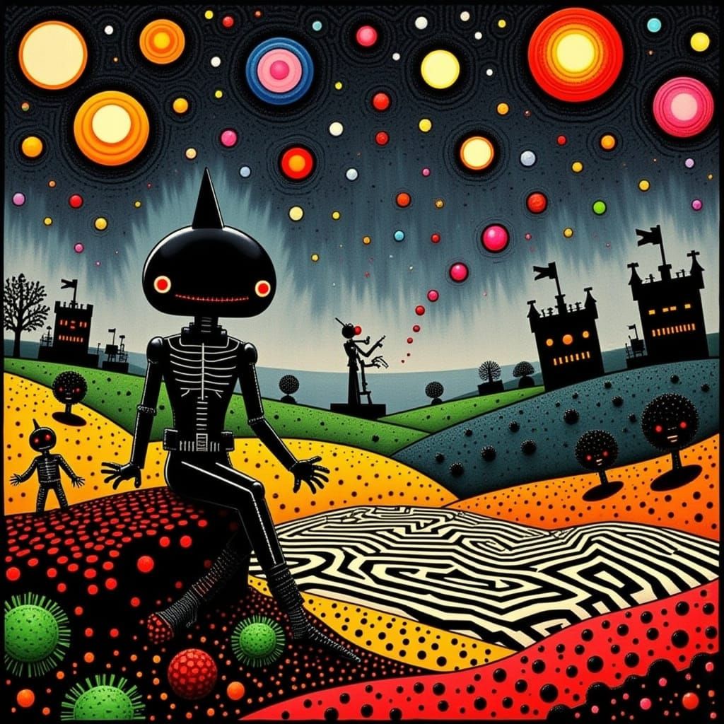 Futuristic Gothic Character in Cyberpunk Style