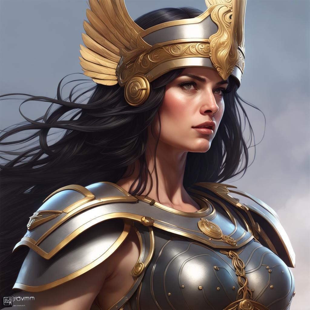 Athena, Goddess of Wisdom and War in Striking Portrait