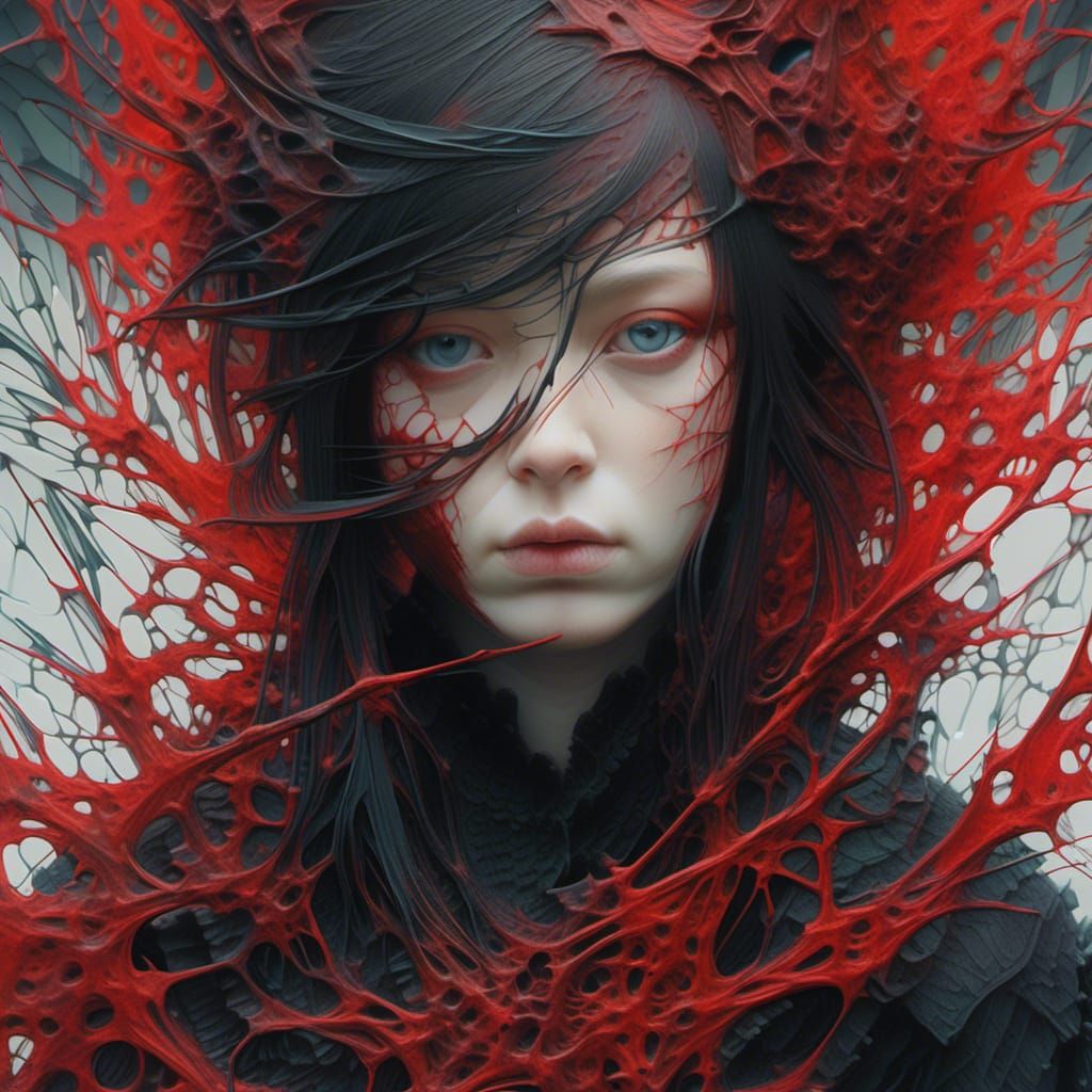 Magical Dark Cosmicscape in Red and Black