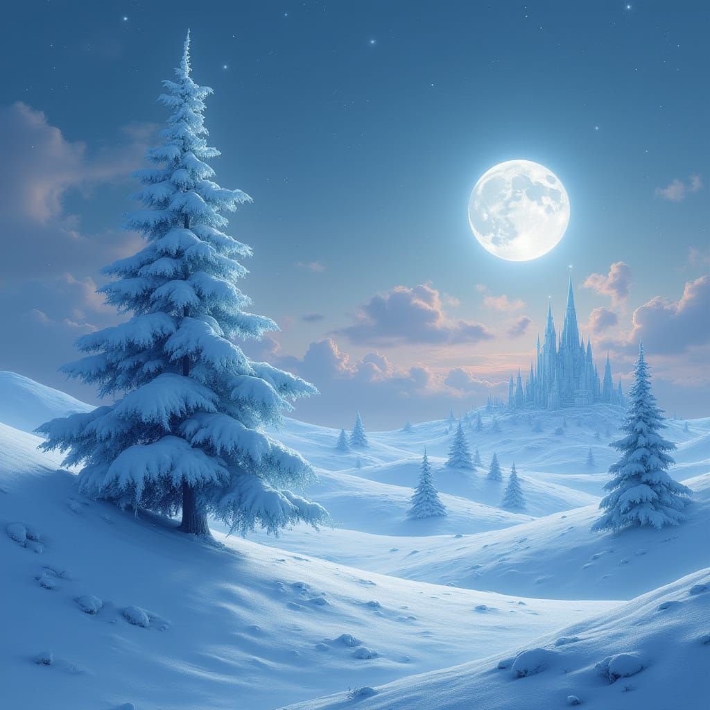 Ethereal Ice Wonderland at Dusk