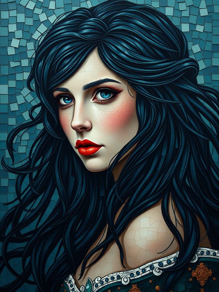 Mythical Siren in Oceanic Depths, in the Style of Caravaggio