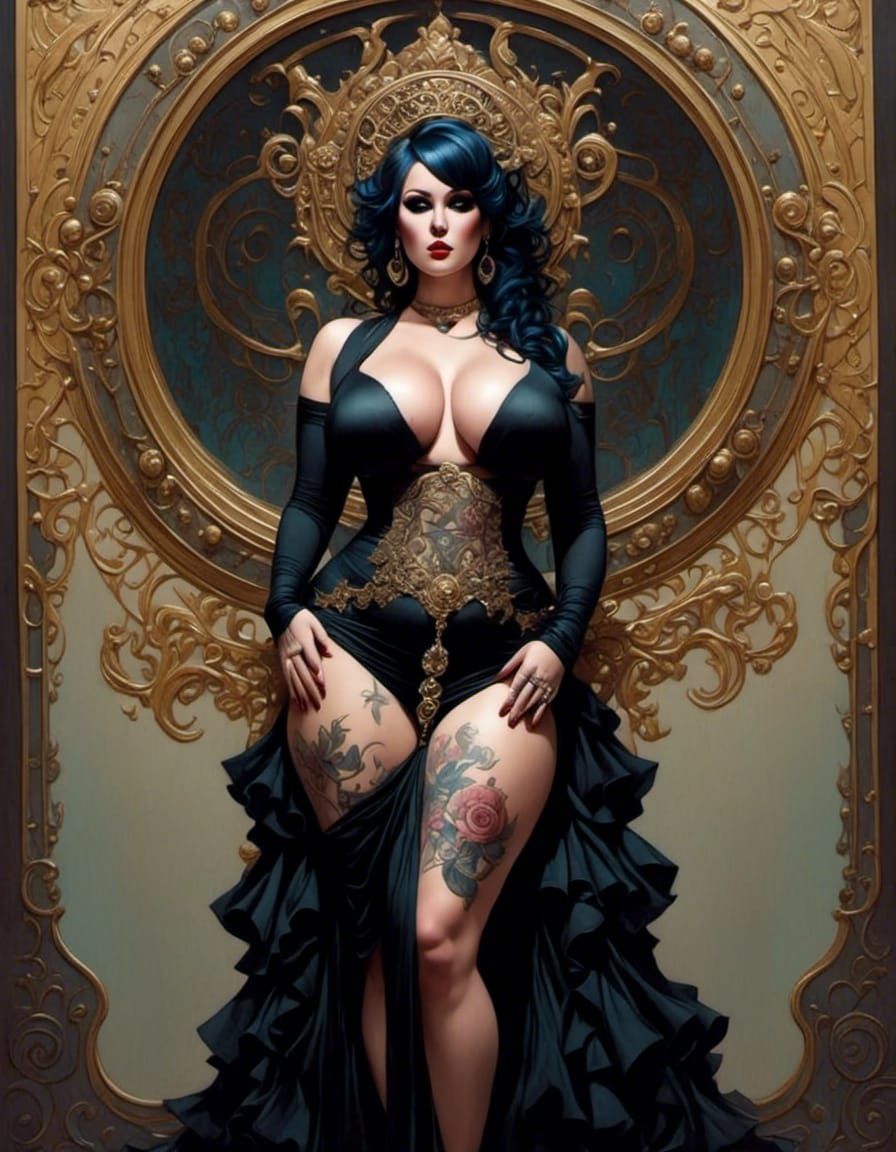 Priestess Portrait in Surrealist Style