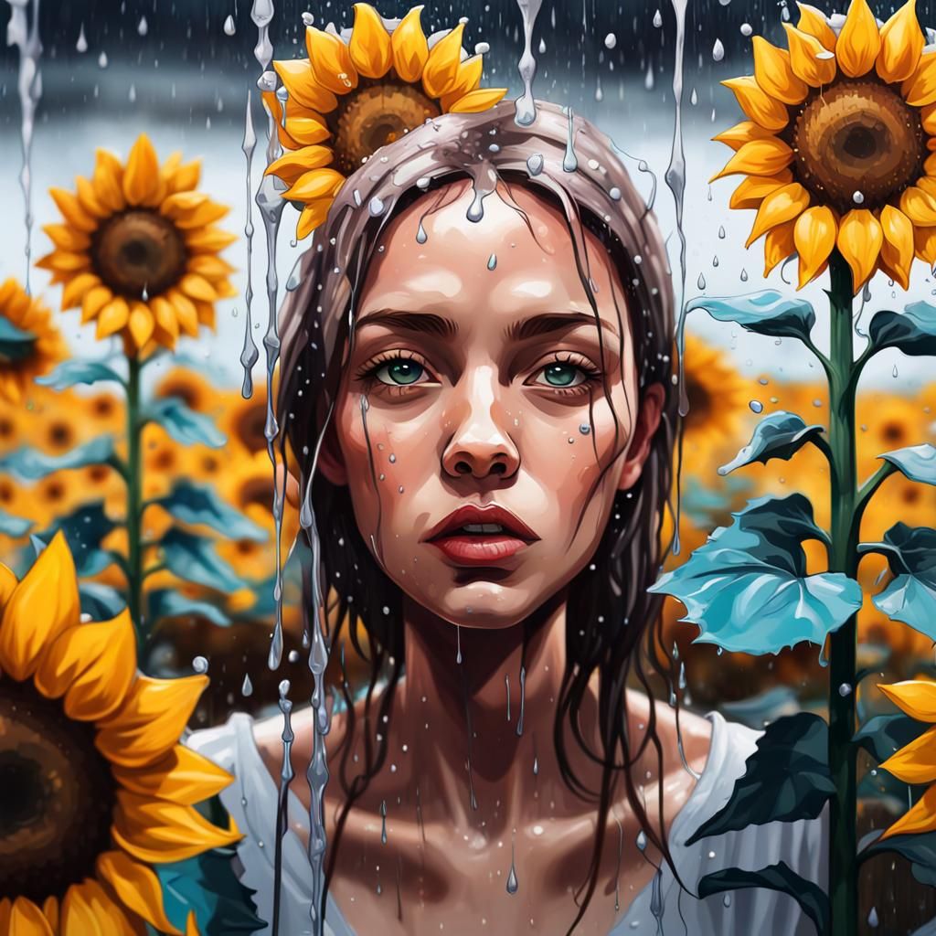 Sunflower Field in Ice Cube, Graffiti Art