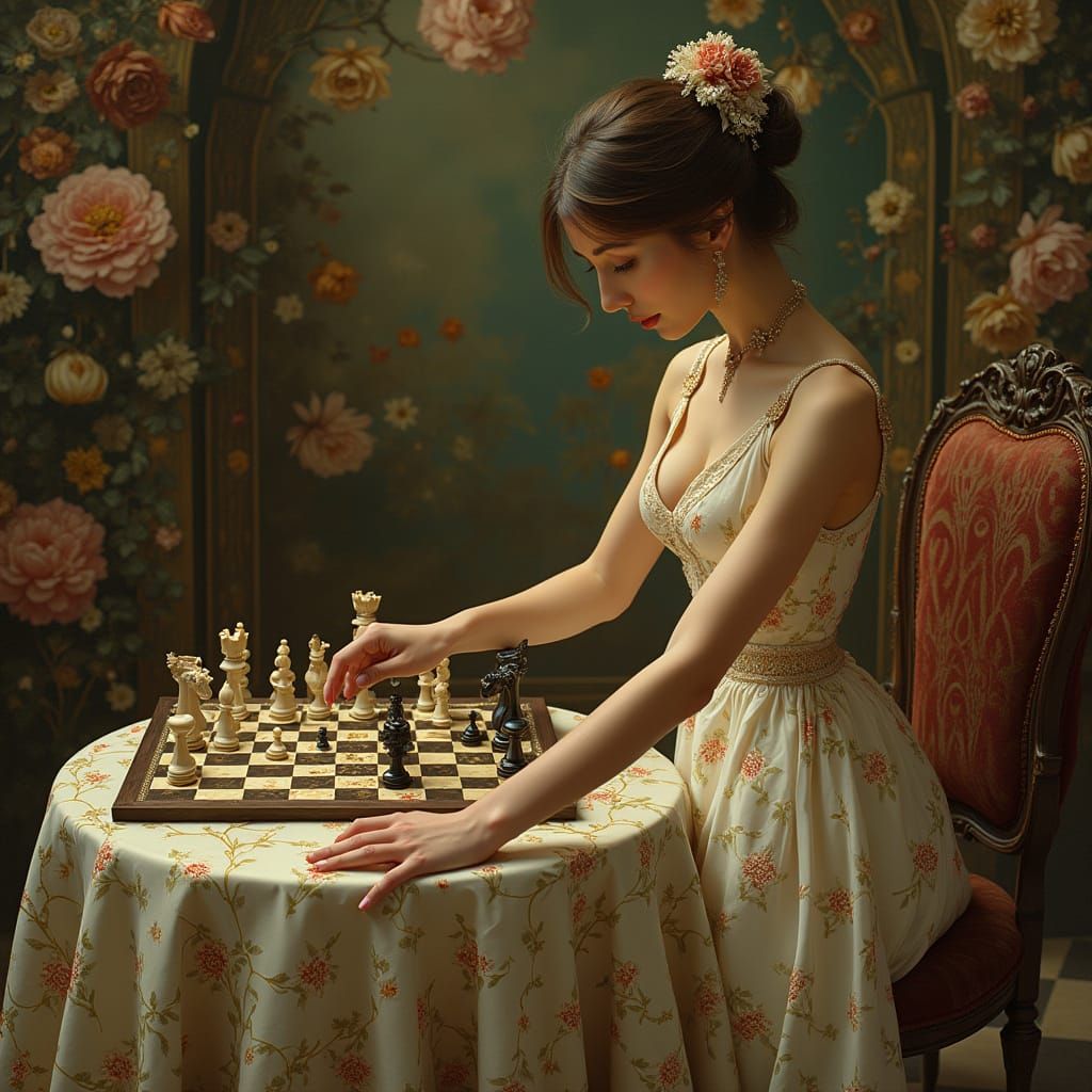 Checkmate in Art Nouveau Style