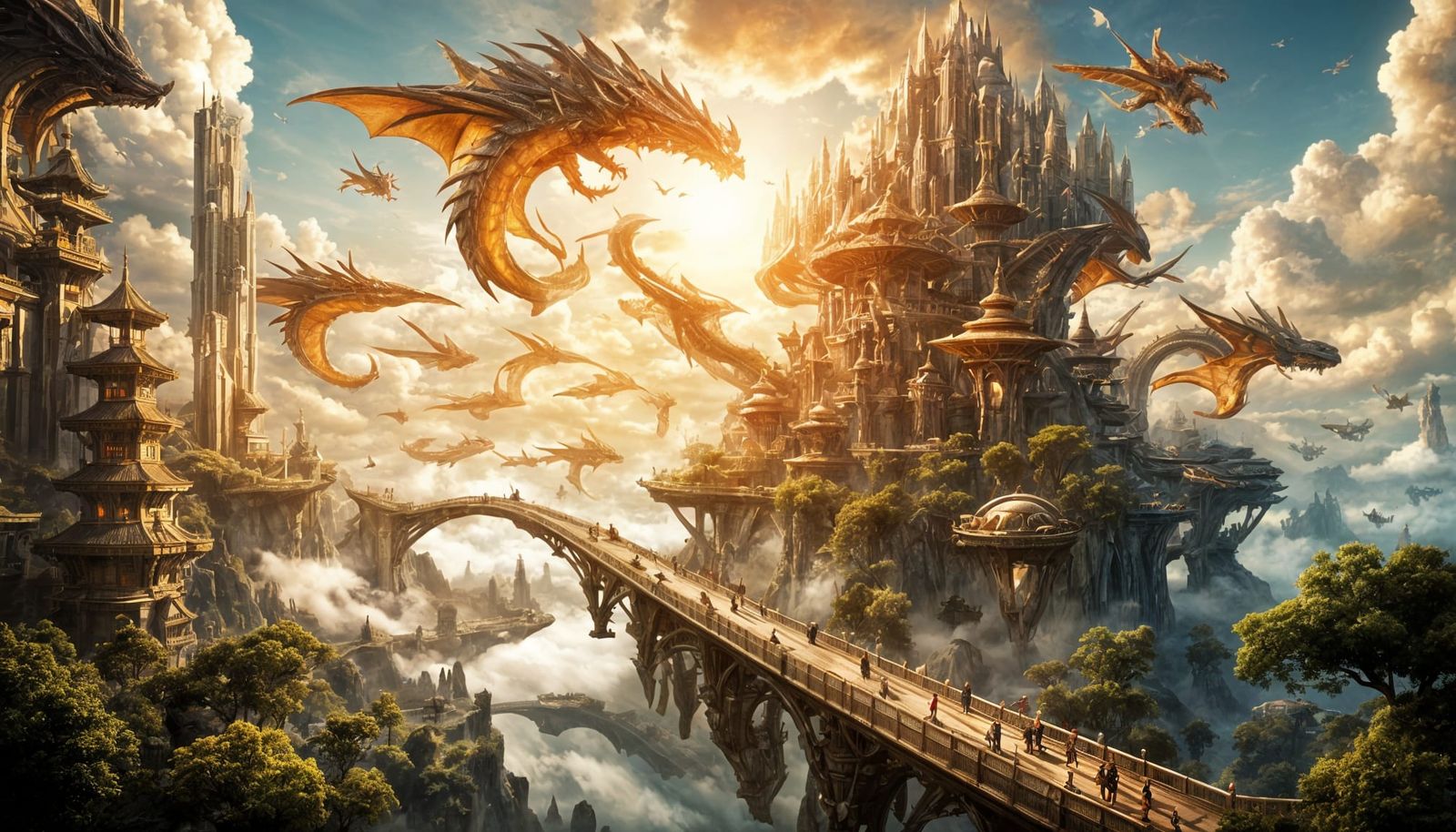 Ethereal Cityscapes of Interconnected Wonderlands