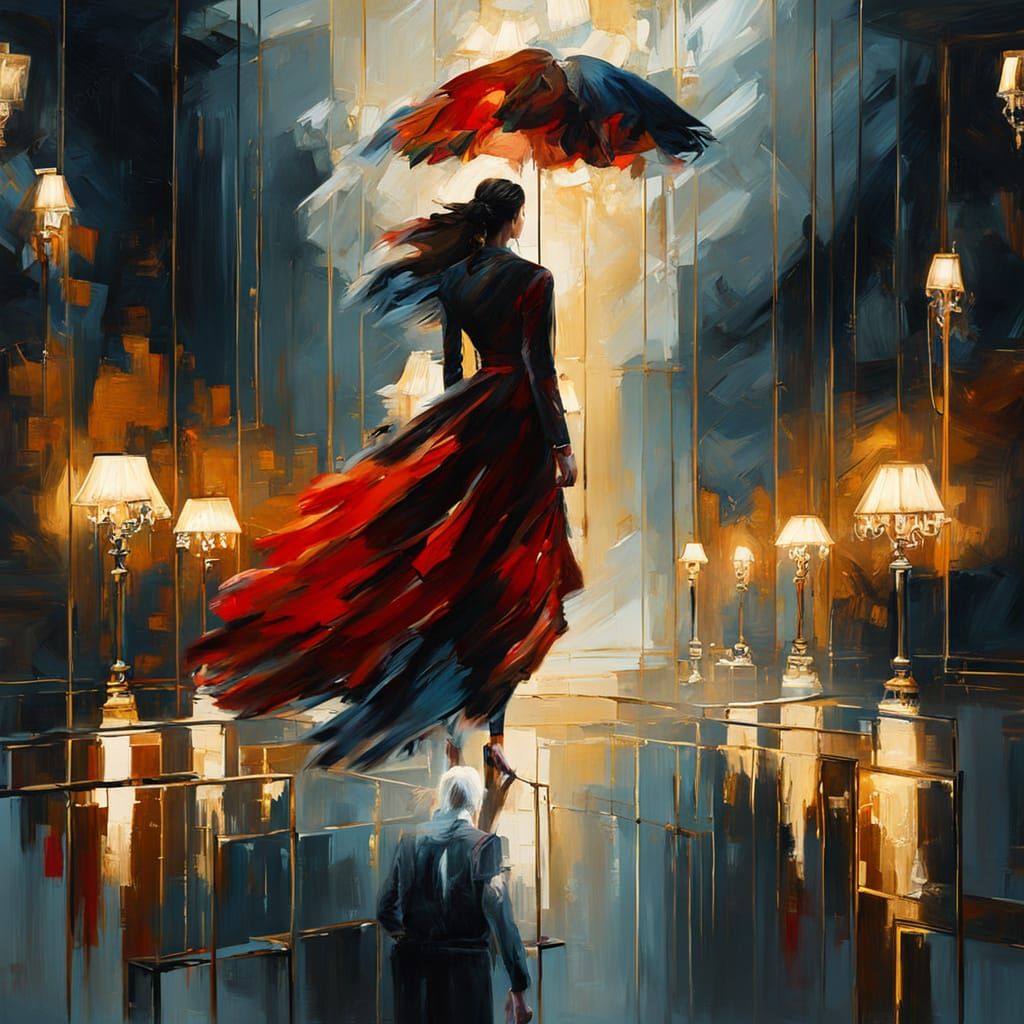 Refined Art Connoisseurs Admire a Masterpiece in an Elegant ...