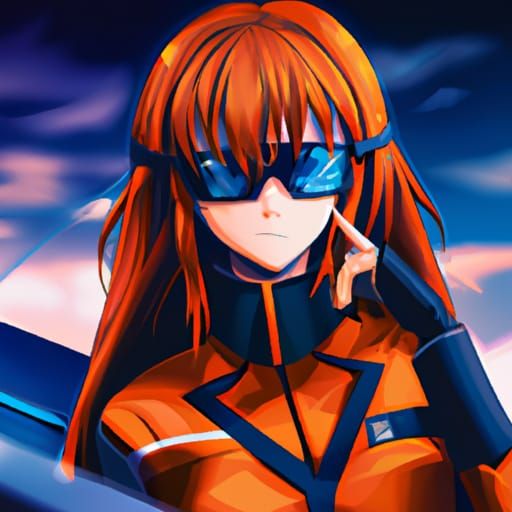 Asuka Portrait in Plugsuit, Anime Key Visual