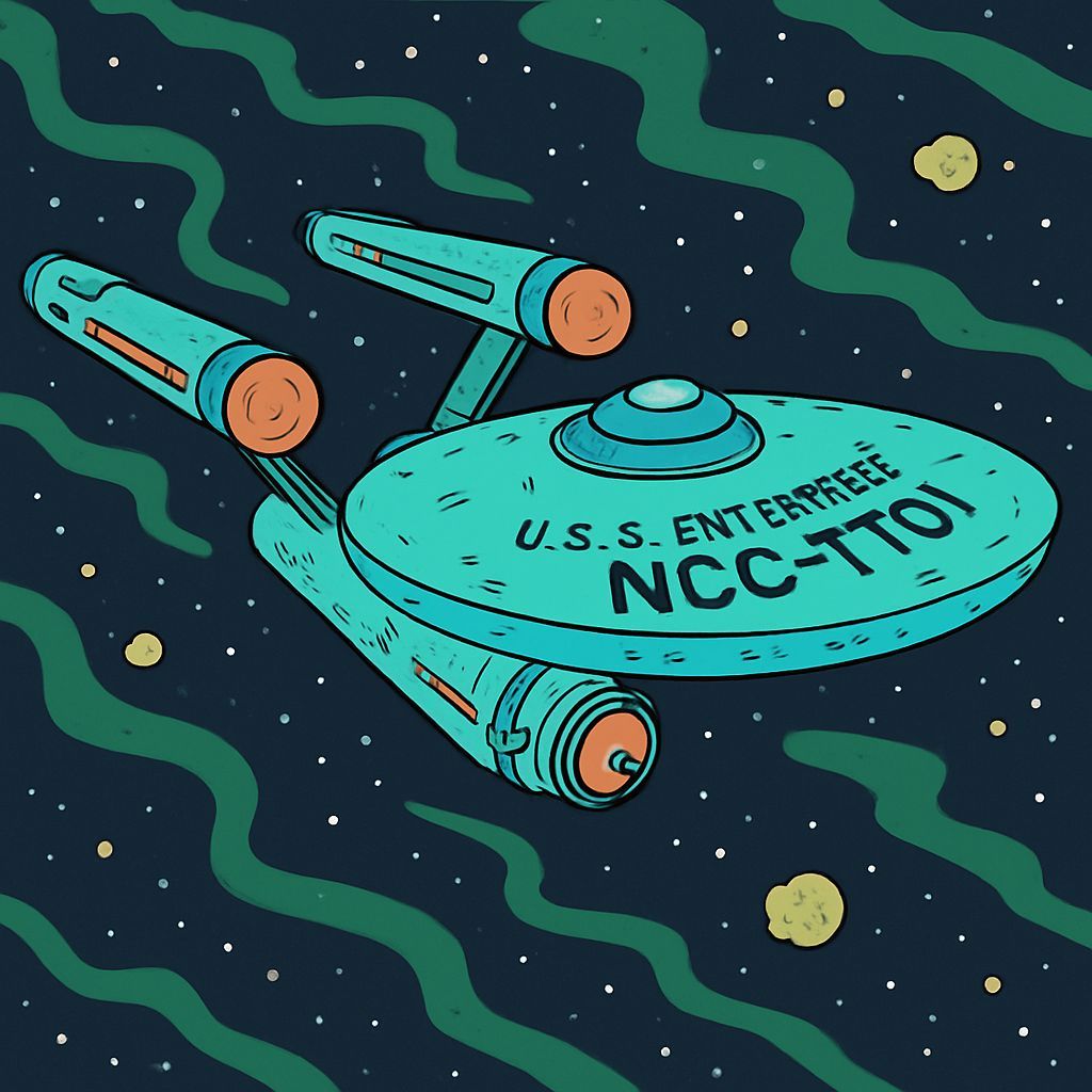 Enterprise in Rick and Morty Cartoon Style