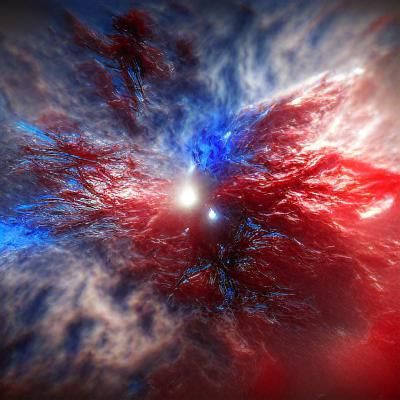Spectacular Red and Blue Nebula in 8k Resolution
