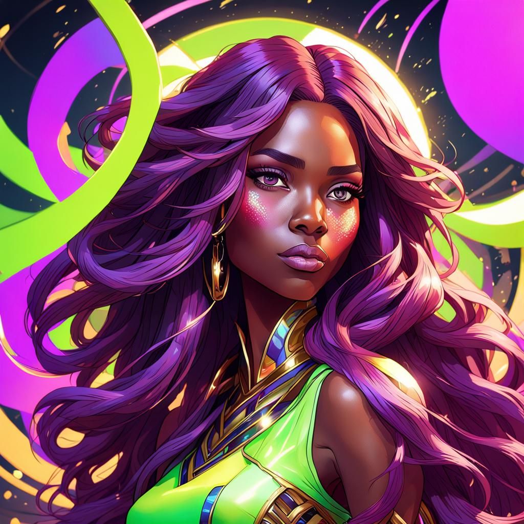 Striking Portrait of Woman with Magenta Hair