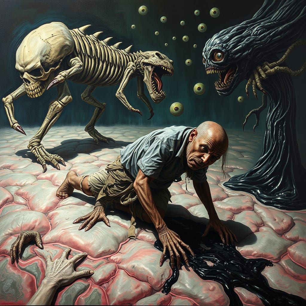 Surreal Dystopian Landscape of Anxiety and PTSD