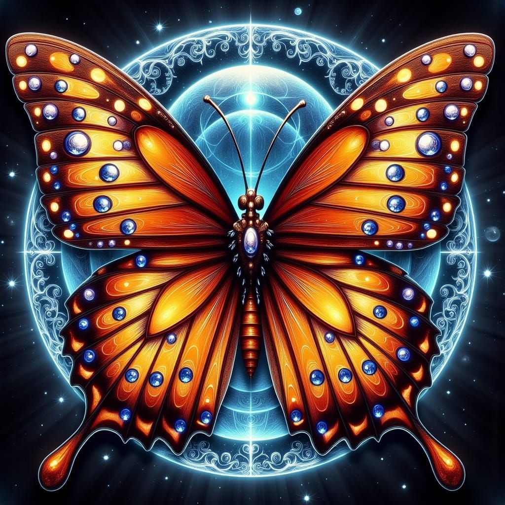 Psychedelic Hippie Butterfly in Vivid Colors