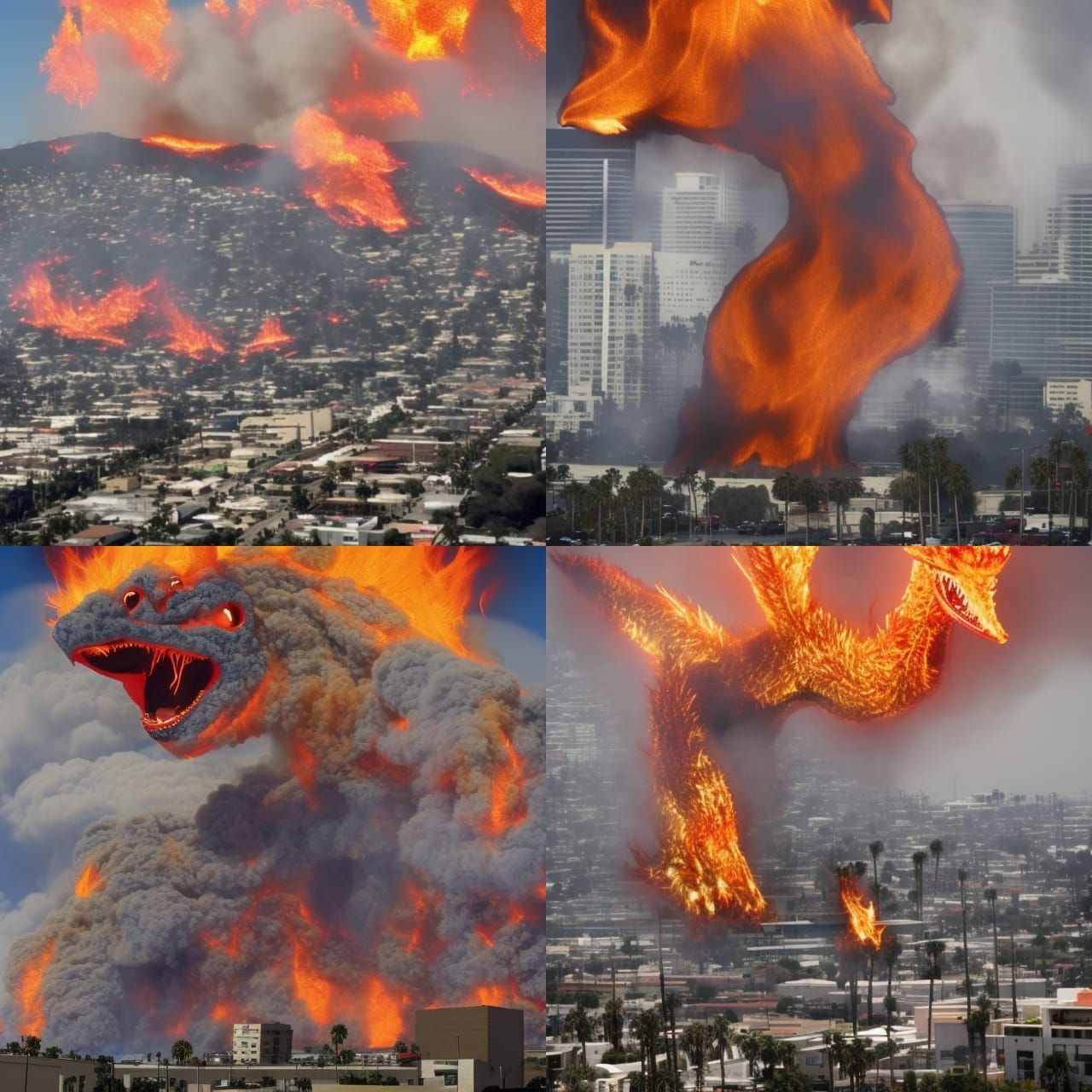 Giant Fire Monster Destroys Los Angeles