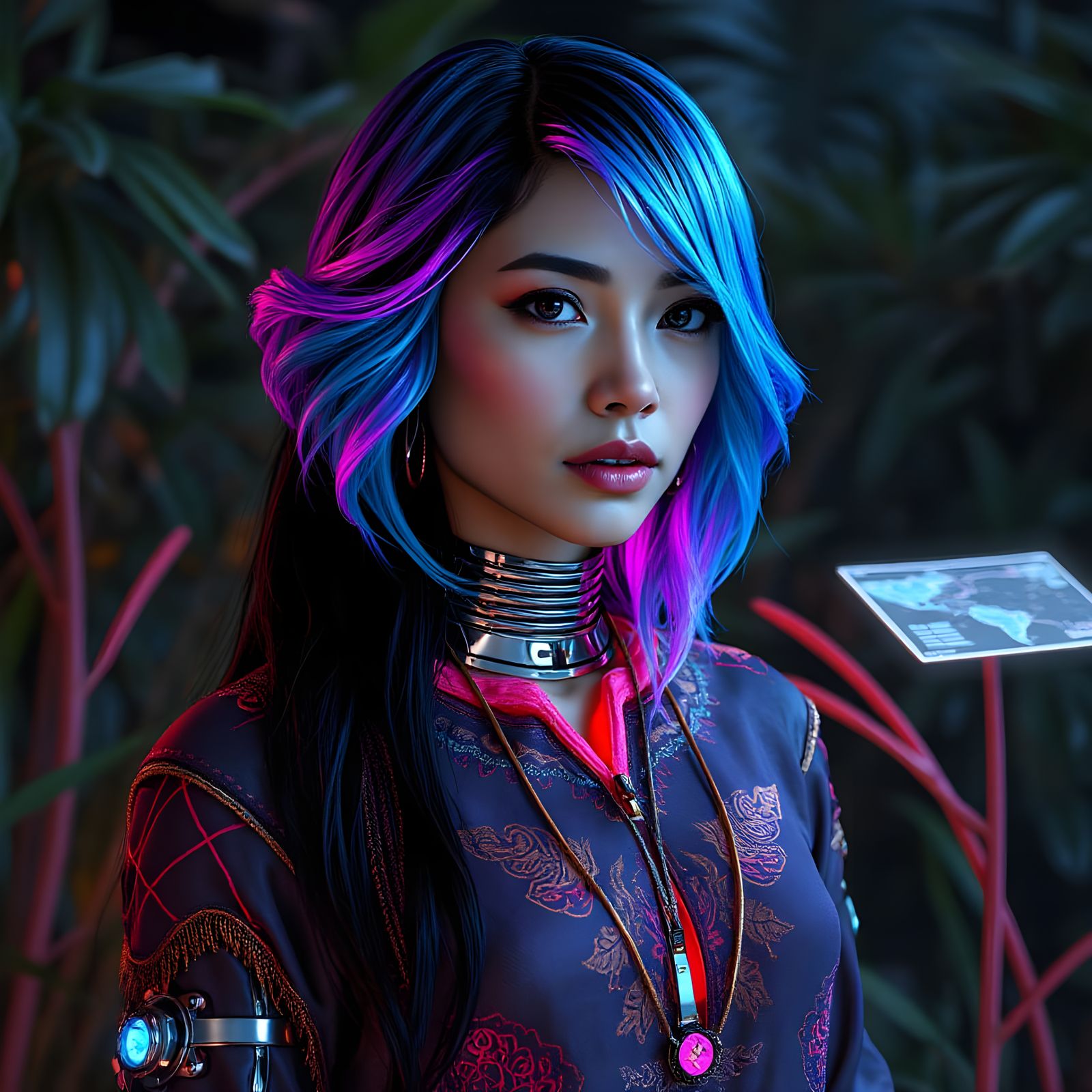 Aurora Nexus: The Timeless Portrait of a stunning female cyberpunk android!