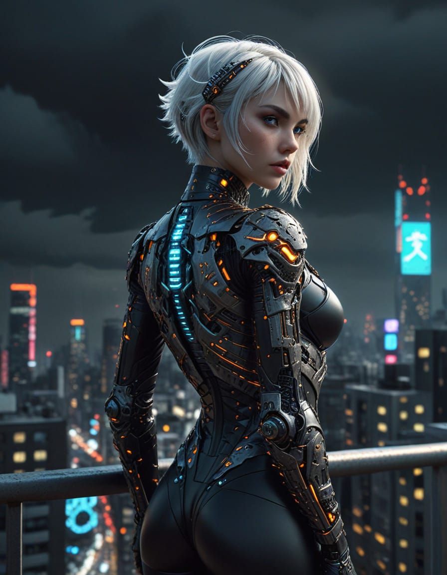 Cyberpunk Cityscape Unveils Robotic Dragon's Radiant Synapse...