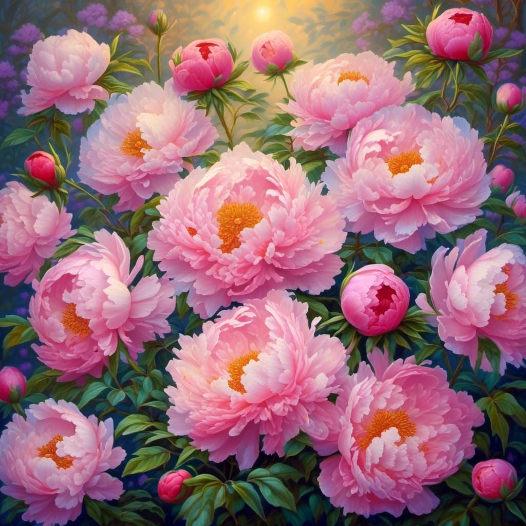 pink peonies