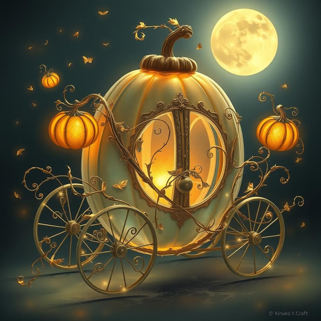 Glowing Gourd Carriage in Ethereal Fantasy Style