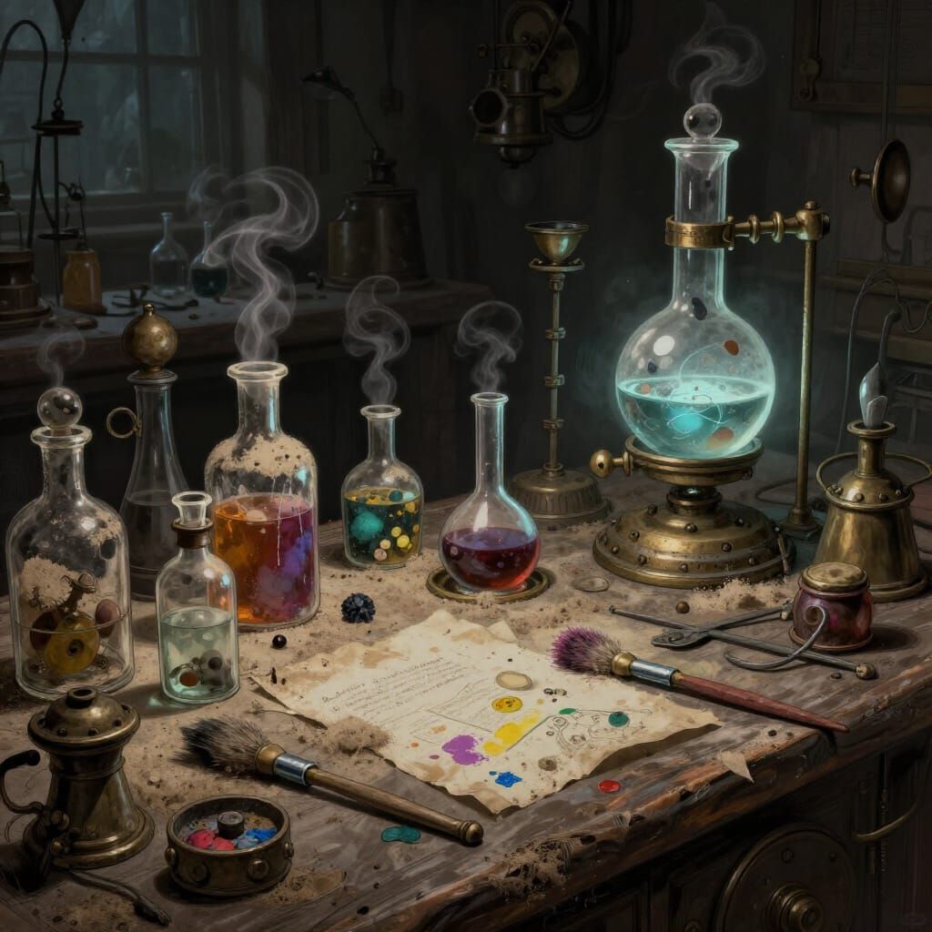 Alchemist's Laboratory with Steampunk Elements