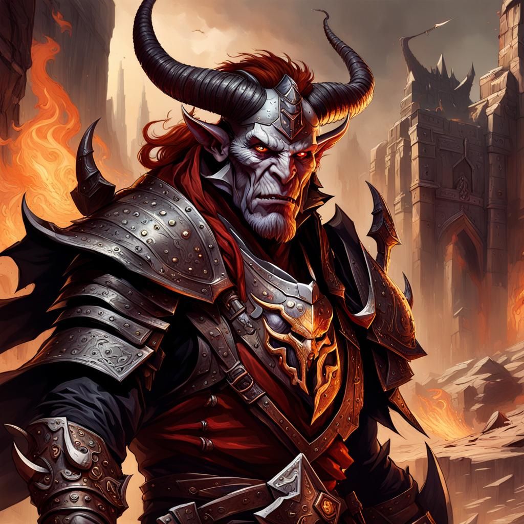 Tiefling Warrior Concept Art: Dungeons and Dragons Paladin