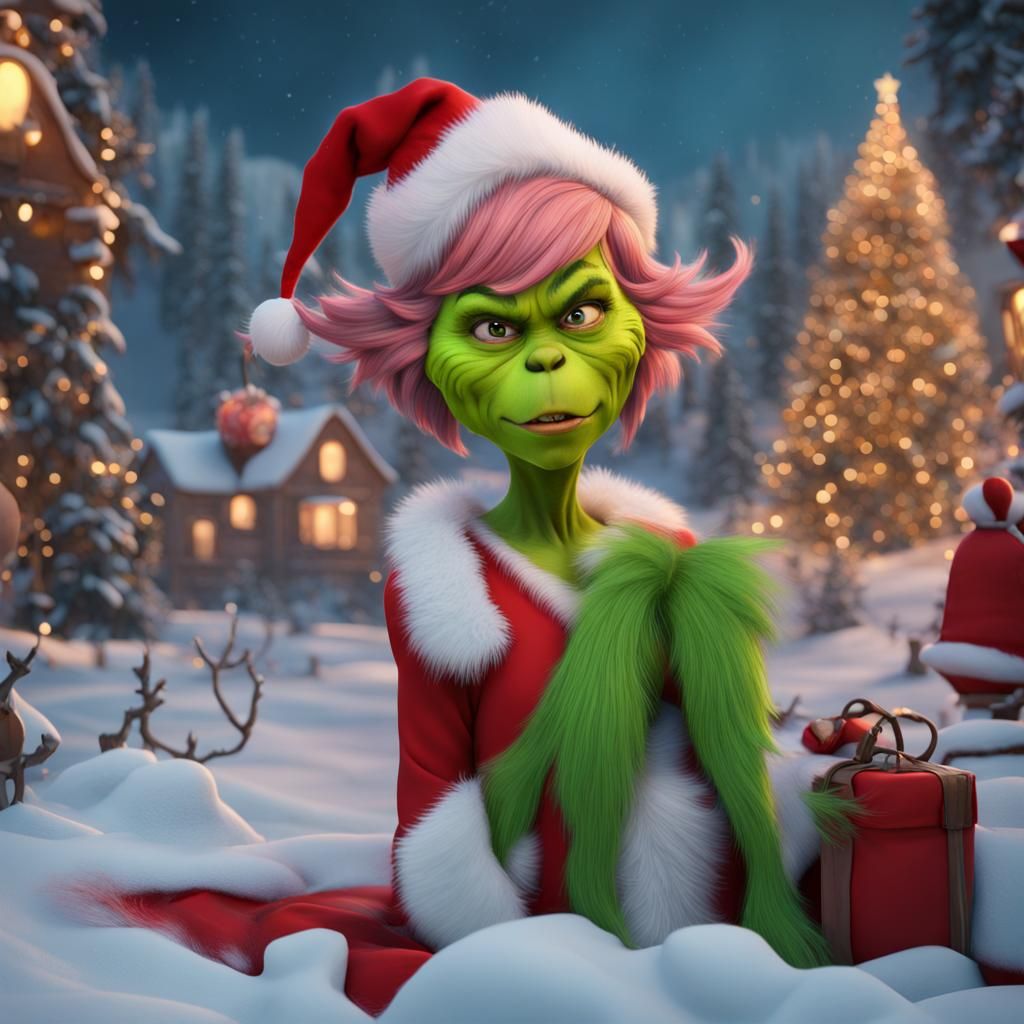 Cindy Lou Who and Grinch Fusion Art