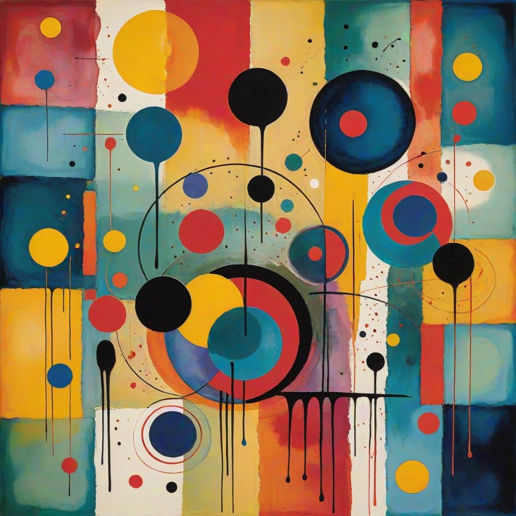 Surreal Watercolor Masterpiece with Geometric Abstraction