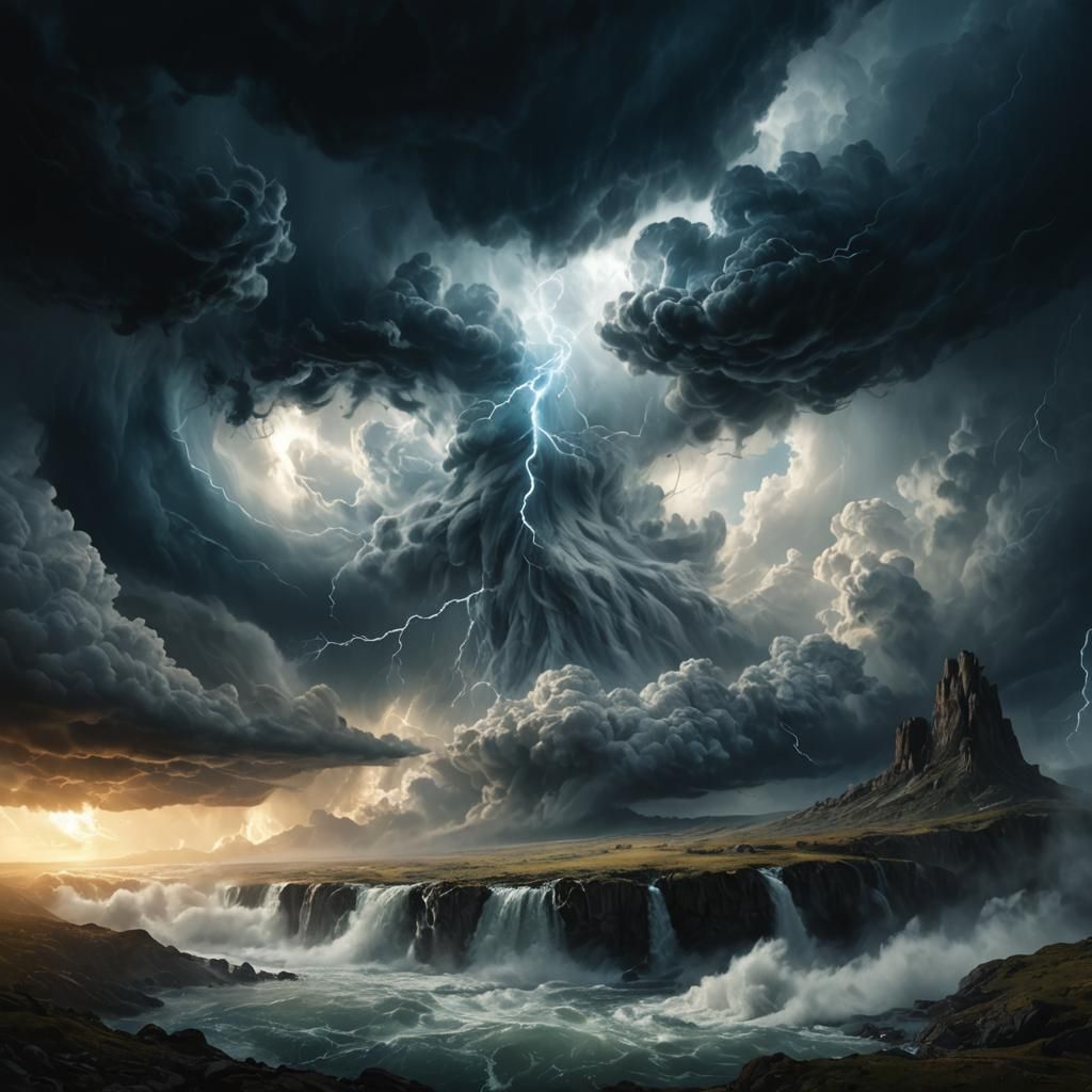 Gandalf Face in Fantasy Storm Clouds, Splash Art