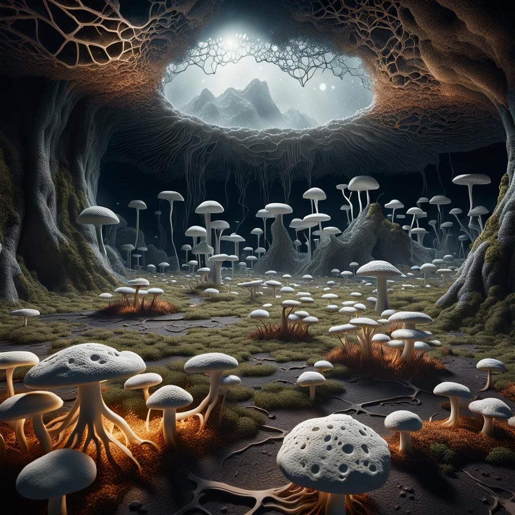 Subterranean Mycelial Network: 8K Realistic Photo