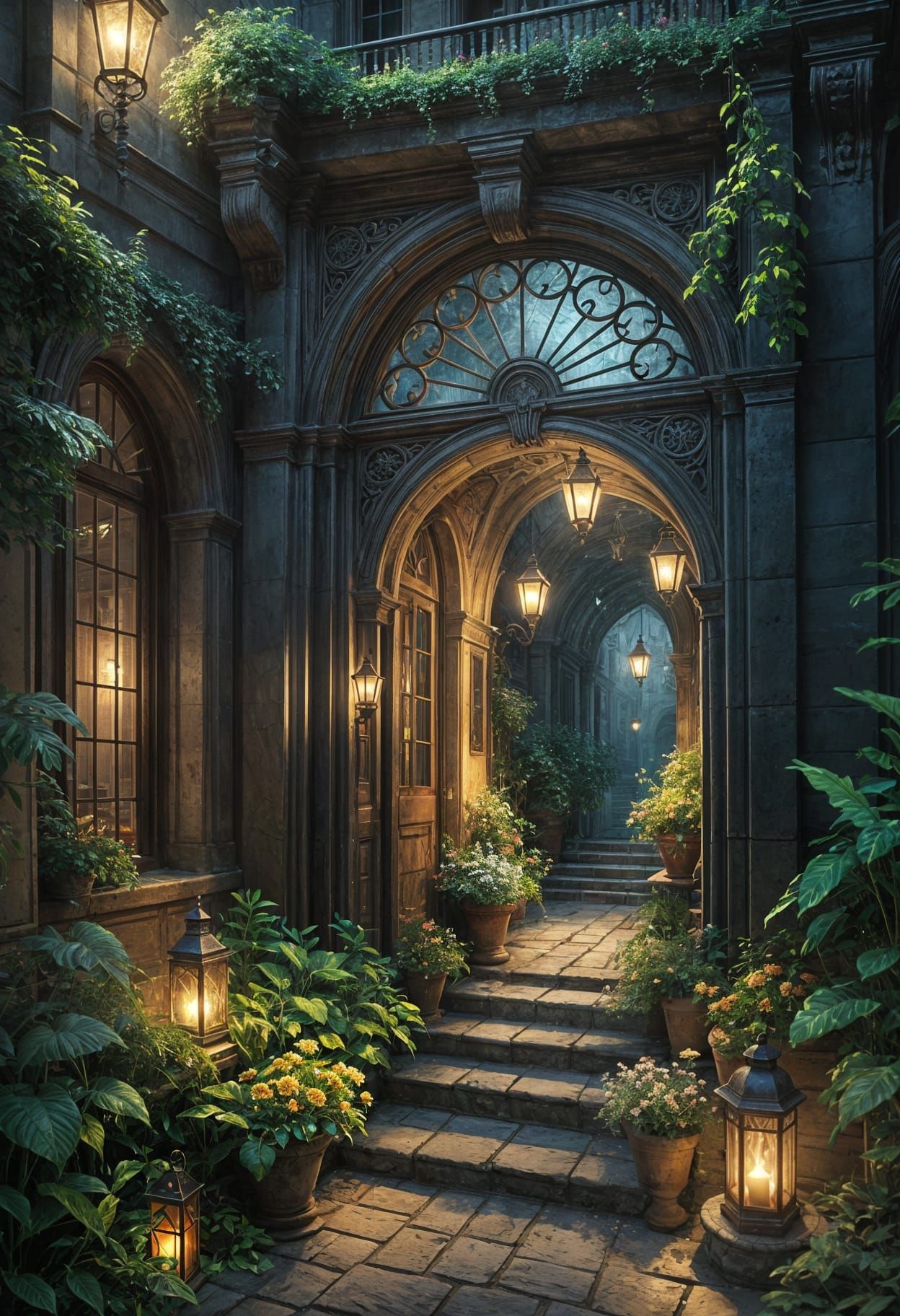 Elegant Painterly Scene With Atmospheric Lantern Light