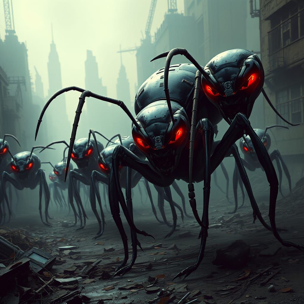 Giant Metallic Ants Conquer a Futuristic Post-Apocalyptic Me...