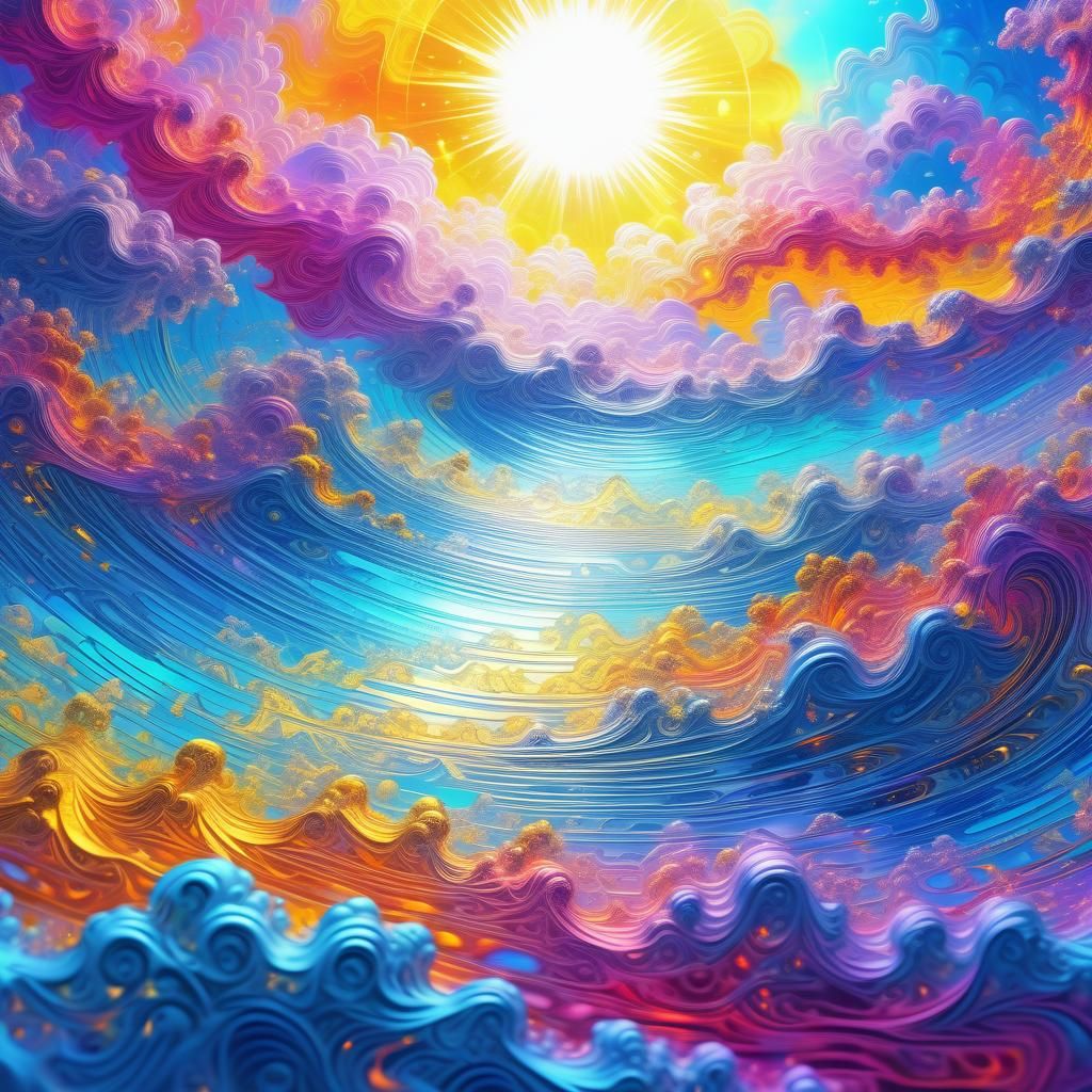 Ethereal Sunshine Beams in Neo-Impressionism Style