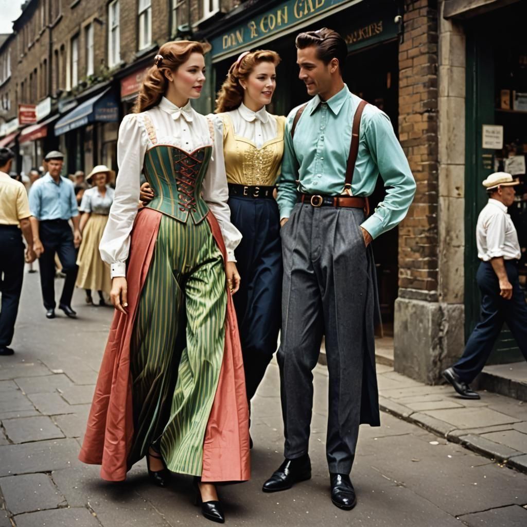 Colorful Historical Fashion Illustration