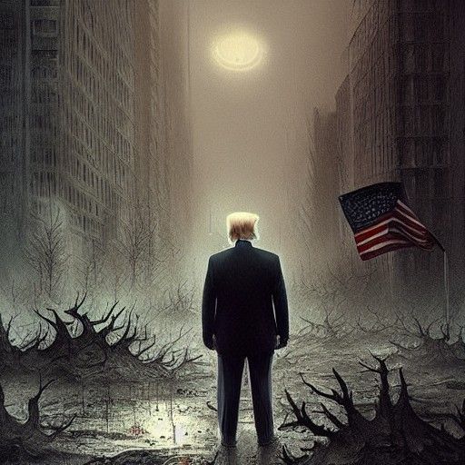 Zombie Trump in Hellish Post-Apocalyptic Wasteland