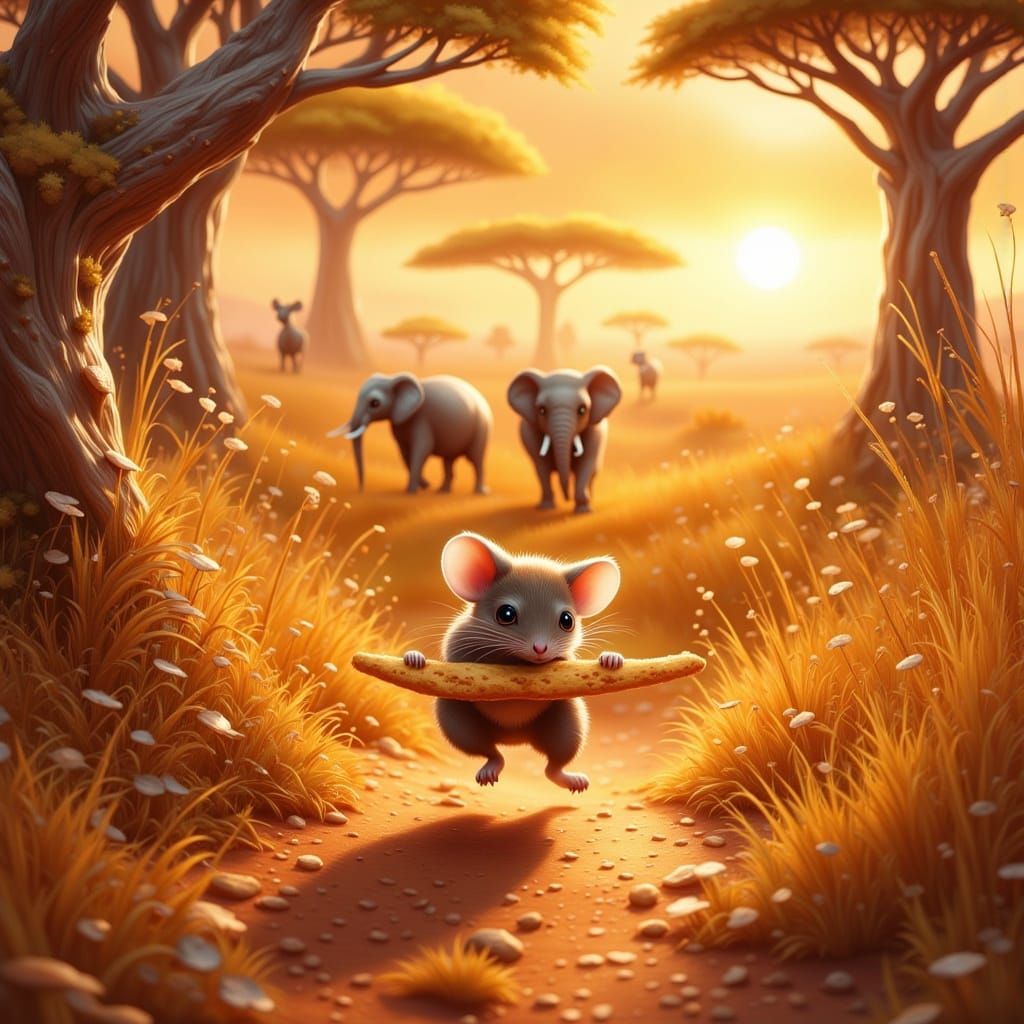 African Pygmy Mouse Adventures at Sunset