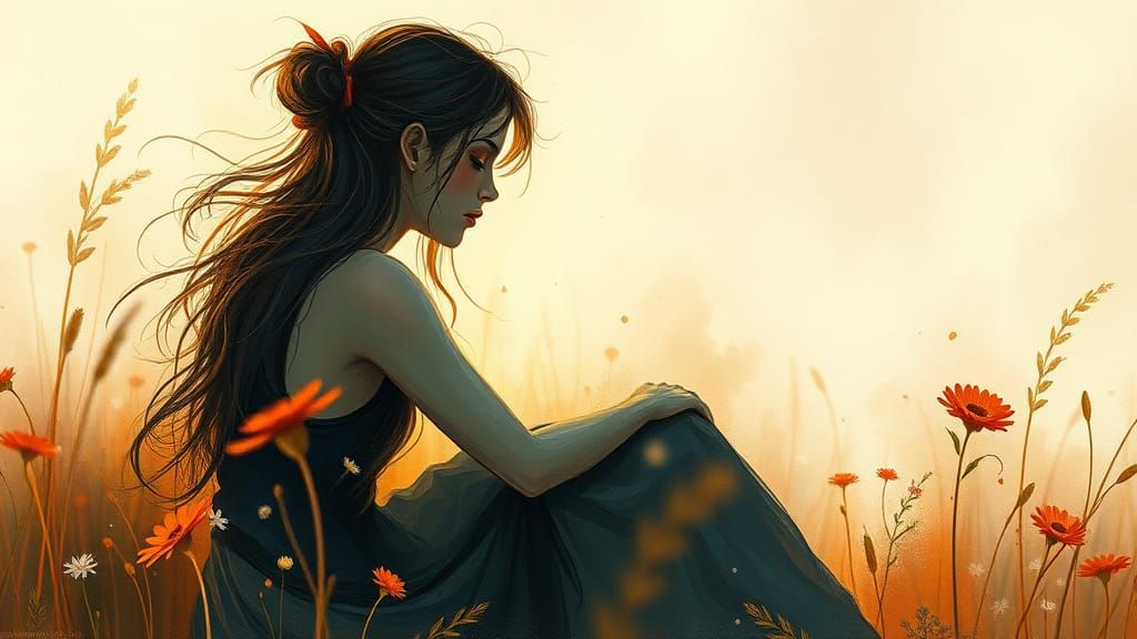 Abstract Painted Emotions: Whispers of Peace